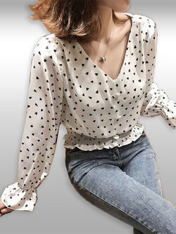 เสื้อแฟชั่นแขนยาวแบบสวยหวาน มี2สี รหัส2188