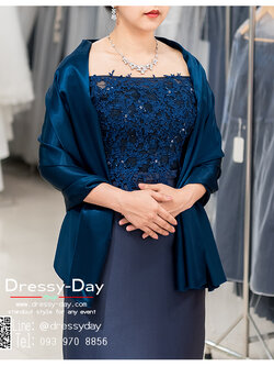 รหัส ชุดผ้าคลุมไหล่ : DD005 ผ้าคลุมไหล่ชุดราตรี ไปงานแต่ง ออกงาน สวย เรียบหรู ไฮโซมากค่ะ พร้อมส่ง สีน้ำเงิน/กรม