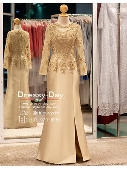 รหัส ชุดเจ้าภาพ : PFL215 ชุดแม่เจ้าสาวไม่แก่ แม่เจ้าสาว ชุดแม่เจ้าบ่าวตอนกลางวัน เช้า เย็น งานกลางคืน ผ้าไหมหรูๆ