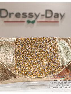 กระเป๋าออกงาน TE024: กระเป๋าออกงานพร้อมส่ง สีทอง ดีเทลเพชร สวยหรูที่สุด ราคาถูกกว่าห้าง ถือออกงาน หรือ สะพายออกงาน สวย หรู ดูดีมากค่ะ