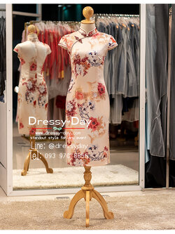 รหัส ชุดกี่เพ้า : KPS129 ชุดตรุษจีน แฟชั่น โมเดริน์ ชุดกี่เพ้าหญิง แบบสั้น พร้อมส่ง คนอ้วน อวบ ใส่สวย ปังมากค่ะ