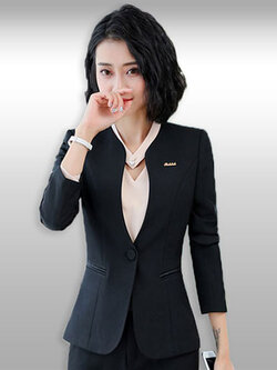 เสื้อสูทผู้หญิงแฟชั่นสีดำแบบเรียบหรู มี 7 ไซส รหัส2244