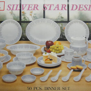 จานชามเนื้อมุก ลายSilver star desing