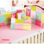 TP201125 ชุดเบาะกันกระแทกผ้าปูนอน 6ชิ้น ลาย Miracle Zoo สีขาว