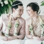 Backdropหลั่งน้ำสังข์ โทนขาวเขียว งานแต่งคุณตั้ม คุณซินดี้