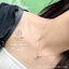 สร้อยพร้อมจี้เงินแท้92.5% ประดับเพชร cz Free size 16-17.5 นิ้ว ชุบทองคำขาว (เรือนเงินแท้)