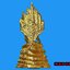 รูปเหมือนกริ่งลอยองค์ พระนาคปรก วัดนาคปรก ภาษีเจริญ จ.กรุงเทพมหานคร เนื้อกะหลั่ยทอง พิมพ์ปรก 7 เศียร