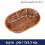 ตะกร้าหวายรูปไข่ DH 002 S ขนาด 24x17x5.5 ซม.