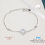 สร้อยข้อมือเงินแท้92.5% ประดับเปลือกหอย ใบโคลเวอร์ Free size 6.0-7.3 นิ้ว(เรือนเงินแท้)