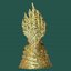 รูปเหมือนกริ่งลอยองค์ พระนาคปรก วัดนาคปรก ภาษีเจริญ จ.กรุงเทพมหานคร เนื้อกะหลั่ยทอง พิมพ์ปรก 7 เศียร