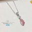 จี้เงินแท้92.5% Crystal Swarovski สีชมพู (ตัวเรือนเงินแท้)