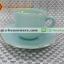 ถ้วยกาแฟเนื้อมุกพร้อมจานรอง 025-LD60-C๋V สีเขียวคราม verdigris