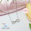 สร้อยพร้อมจี้เงินแท้92.5% Infinity ประดับเพชร cz Free size 16-17.5 นิ้ว ชุบทองคำขาว(เรือนเงินแท้)