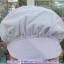 หมวกทรงแก็บด้านหลังเป็นตะข่าย มีระบาย สีขาว 044-TMV-2098