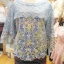 เสื้อลูกไม้สีฟ้าสดใส pink boutique size 44 #เสื้อลูกไม้ลูกไม้ใยสับปะรด #เสื้อลูกไม้