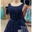 รหัส ชุดราตรีสั้น : PFS031 ชุดไปงานแต่งตกแต่งกริตเตอร์ ชุดราตรีสั้นตัดเย็บด้วยผ้าลูกไม้งานสวย สีน้าเงินกรมท่า ช่วงบนซีทรู ใส่ไปงานหมั้นก็เริ่ด งานแต่งงาน งานเลี้ยง งานประกวด งานรับปริญญา สวยน่ารักสุดๆ