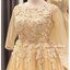 รหัส ชุดราตรีสั้น :BB074A มีชุดราตรีสวย สีครีม มีแขน เหมาะใส่งานหมั้น งานเช้า หรู พร้อมส่ง