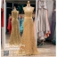 รหัส ชุดราตรี : PFL044 ชุดราตรียาว แขนกุด ชุดไปงานแต่งซีทรูช่วงเอวสวยหรูเซ็กซี่อลังสุดๆ สีทอง