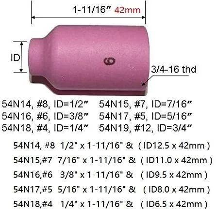 1ชิ้น ถ้วยแก๊สเลนส์ WP26 เบอร์ 6 (54N16) Alumina Gas Lens cup 1ชิ้น ถ้วยแก๊สเลนส์ WP26 เบอร์ 6 (54N16) Alumina Gas Lens cup