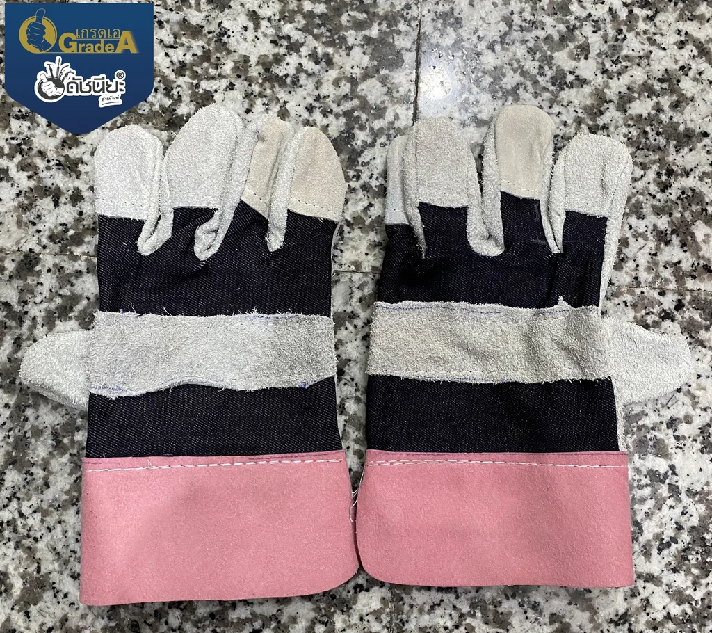 ถุงมืองานเชื่อม ถุงมือหนังสั้นยาว10นิ้ว.Leather Gloves