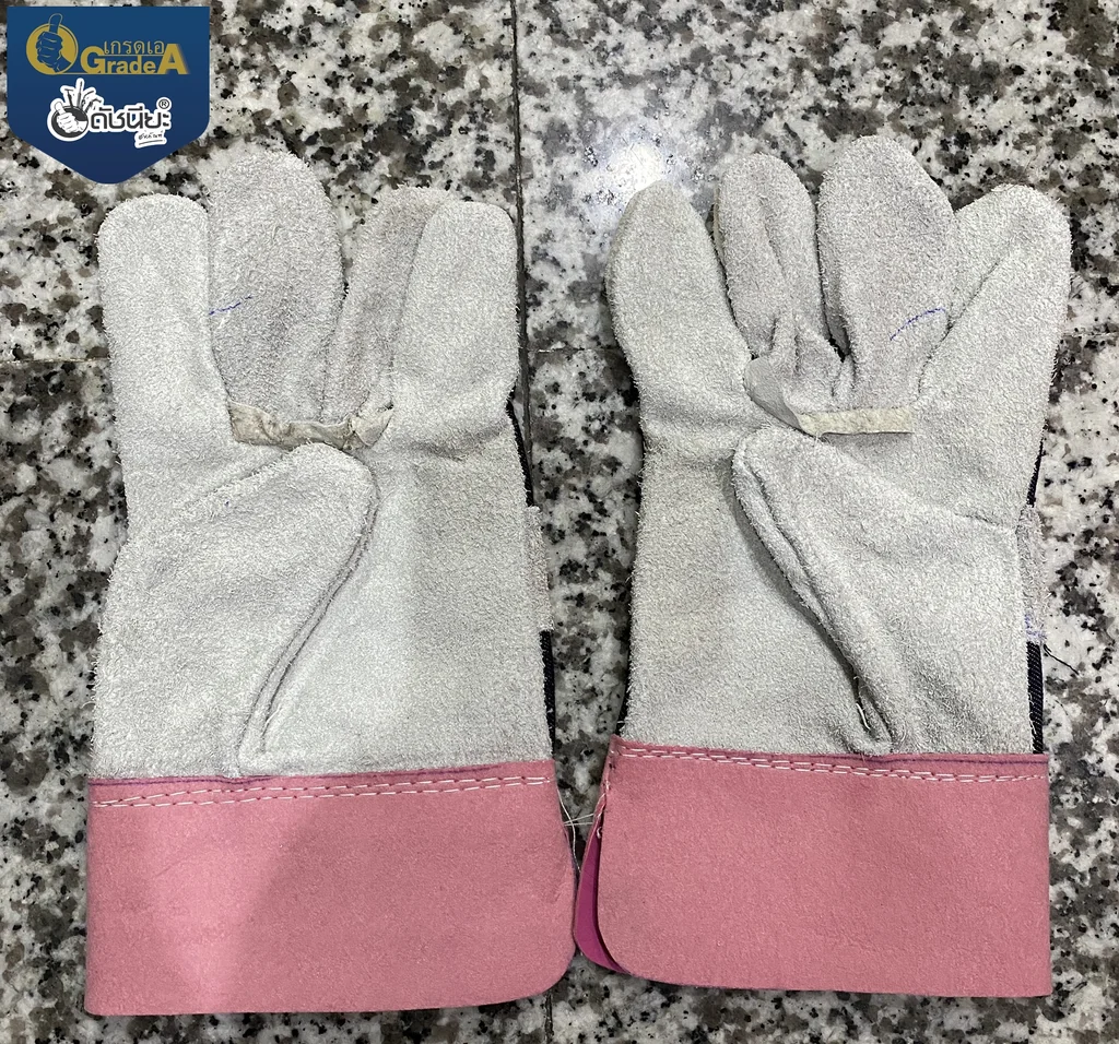 ถุงมืองานเชื่อม ถุงมือหนังสั้นยาว10นิ้ว.Leather Gloves