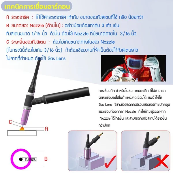 5เส้น ลวดเชื่อมทังสเตน 2.4มม.หัวสีแดง TUNGSTEN ELECTRODE WIRE WT-20 (RED) 2.4x175mm.=5pcs.เกรดเออย่างดีใช้ทน ใช้เชื่อม เหล็ก, สแตนเลส, นิกเกิล และไททาเนียม อลูมิเนียมแบบบาง ดัชนียะ สหภัณฑ์ image 4