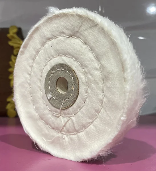 ปัดเงา ล้อขัดเงาผ้าขาวนิ่มขอบปุย 4นิ้วหนา15มม.P50 COTTON WHEEL WHITE 4" (100MM.) ตอกหนัง ขัดเงา จิวเวลลี่ งานที่ต้องการความละเอียดมาก โลหะ อโลหะ ดัชนียะ สหภัณฑ์ image 3