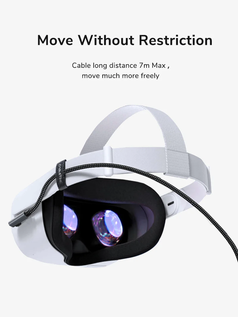 USB3.0 VR Cable for Oculus Quest by CABLETIME รุ่น CA43P 5Gbps สายถักไนล่อน by Cabletime