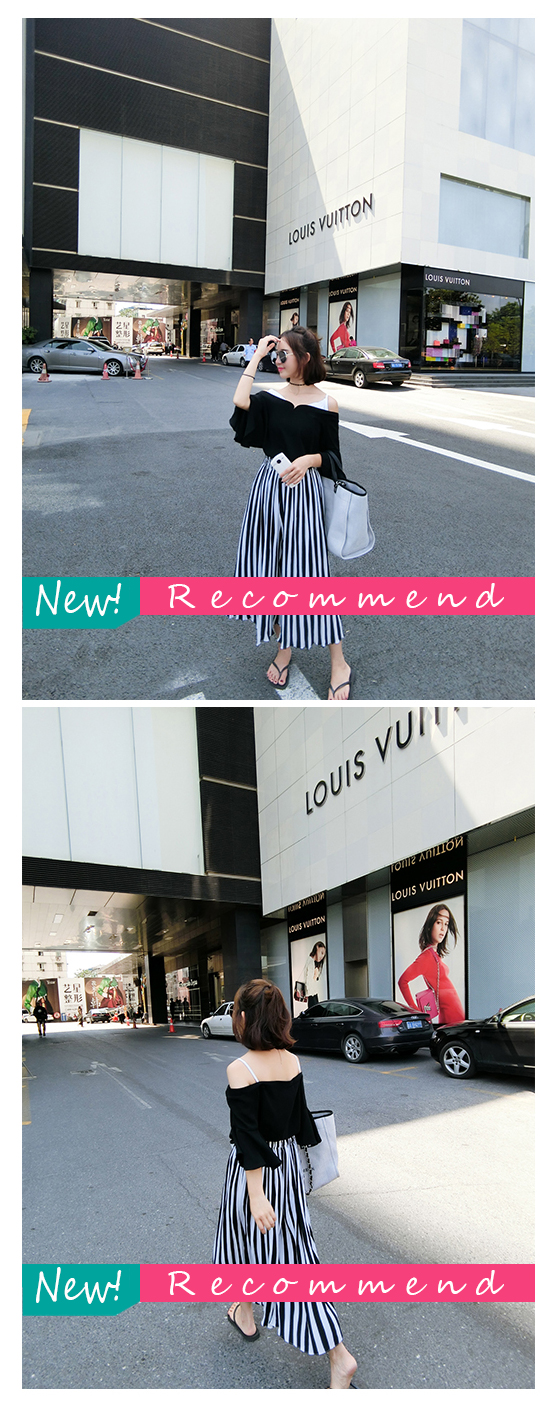 เสื้อแฟชั่นสายเดี่ยว โชว์ไหล่ ใส่สบายๆ เนื้อผ้าชีฟองขนเป็ดพริ้วๆ ใส่หลวมๆ แขนระบาย(ตามแบบ)ปิดข้อศอก ใส่เที่ยวสวยเก๋ หรือออกงานไหนๆก็น่ารักสไตล์เกาหลี